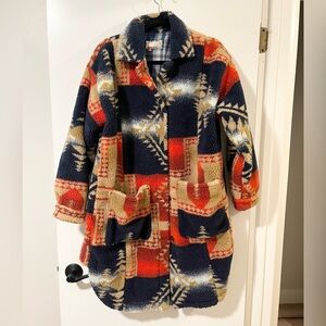 Anthropologie Pilcro Leopard Duster Sherpa Jacket